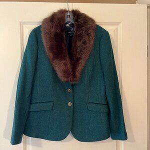 Talbots Aberdeen Wool Blazer with (Removable) Faux Fur Collar